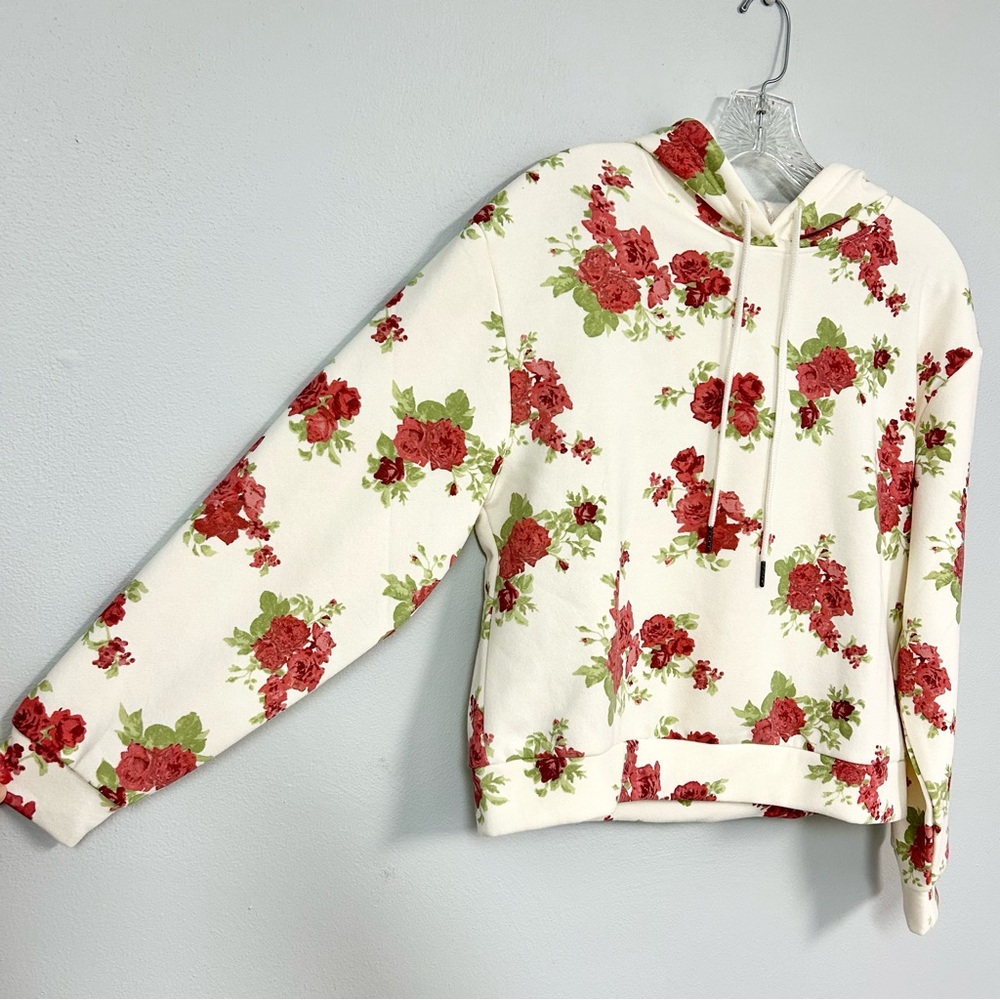 PINK ROSE 🌺 Floral Mini Hoodie - Size S - Picture 2 of 5